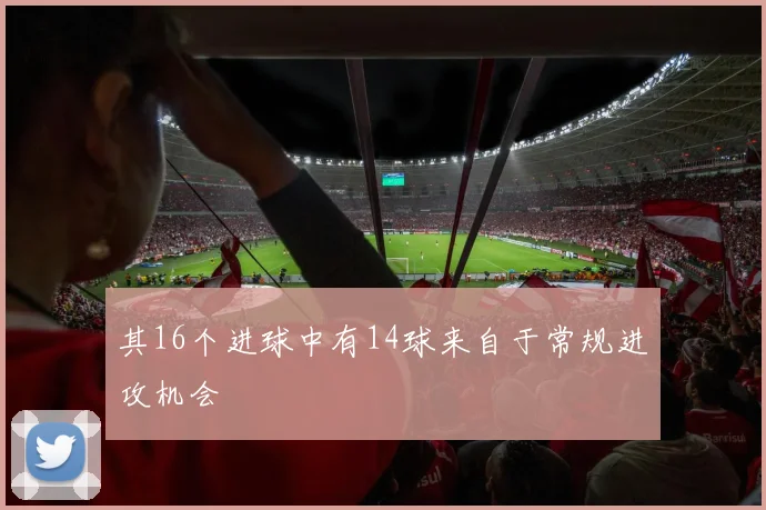 其16个进球中有14球来自于常规进攻机会